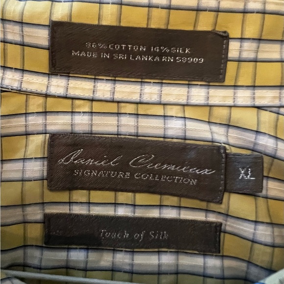 Daniel Cremieux Yellow and Blue Checkered Shirt - Picture 2 of 5